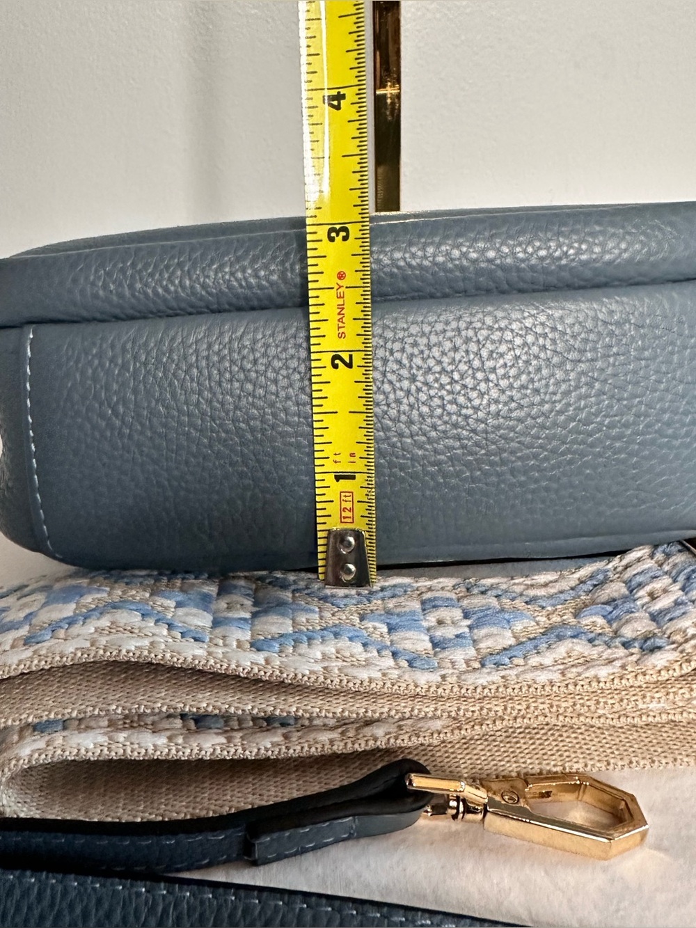 Pom Pom London Original crossbody bag in slate blue - Picture 14 of 16